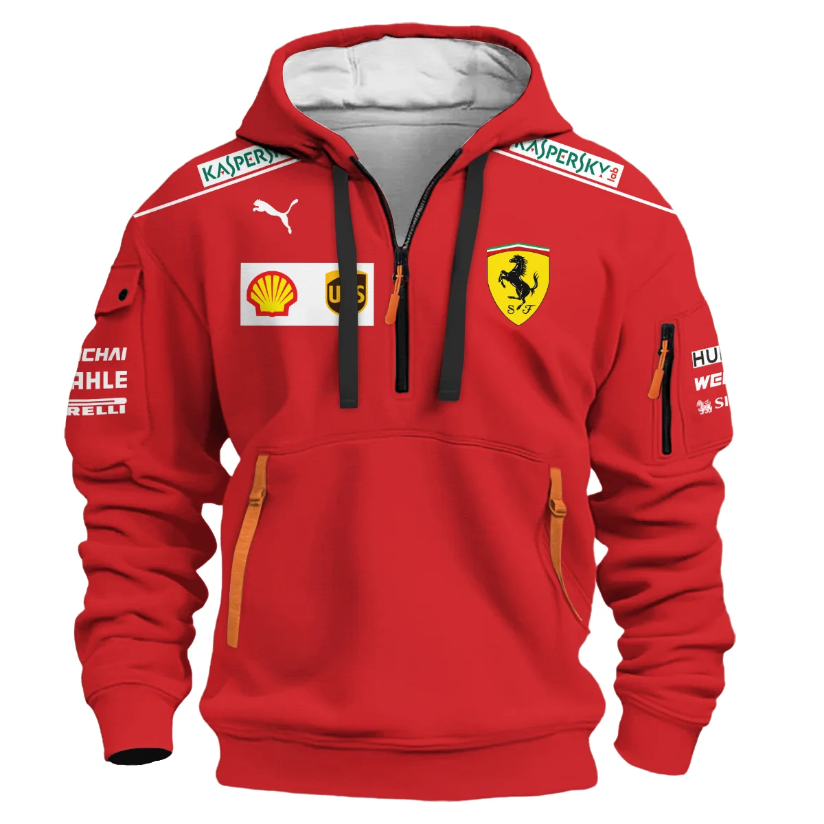 2019 Charles Leclerc Racing Suit Ferrari F1 Hoodie Half Zip BLVACL260825A5HDF - Image 2