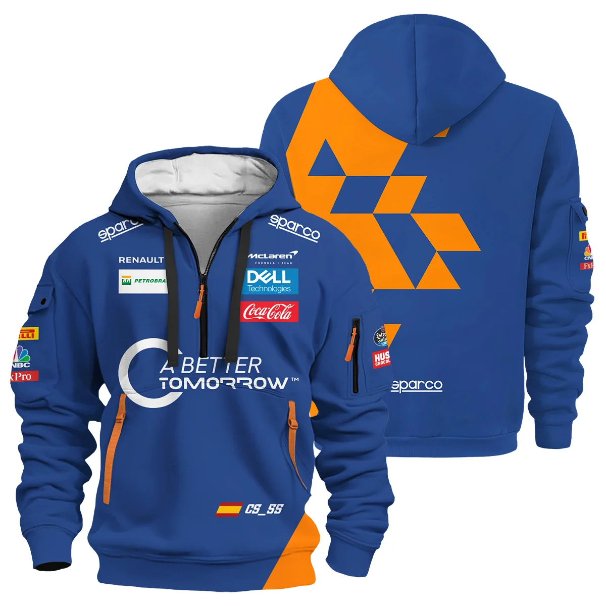 2019 China GP Carlos Sainz Racing Suit McLaren F1 Hoodie Half Zip BLVACS190825A14HDF