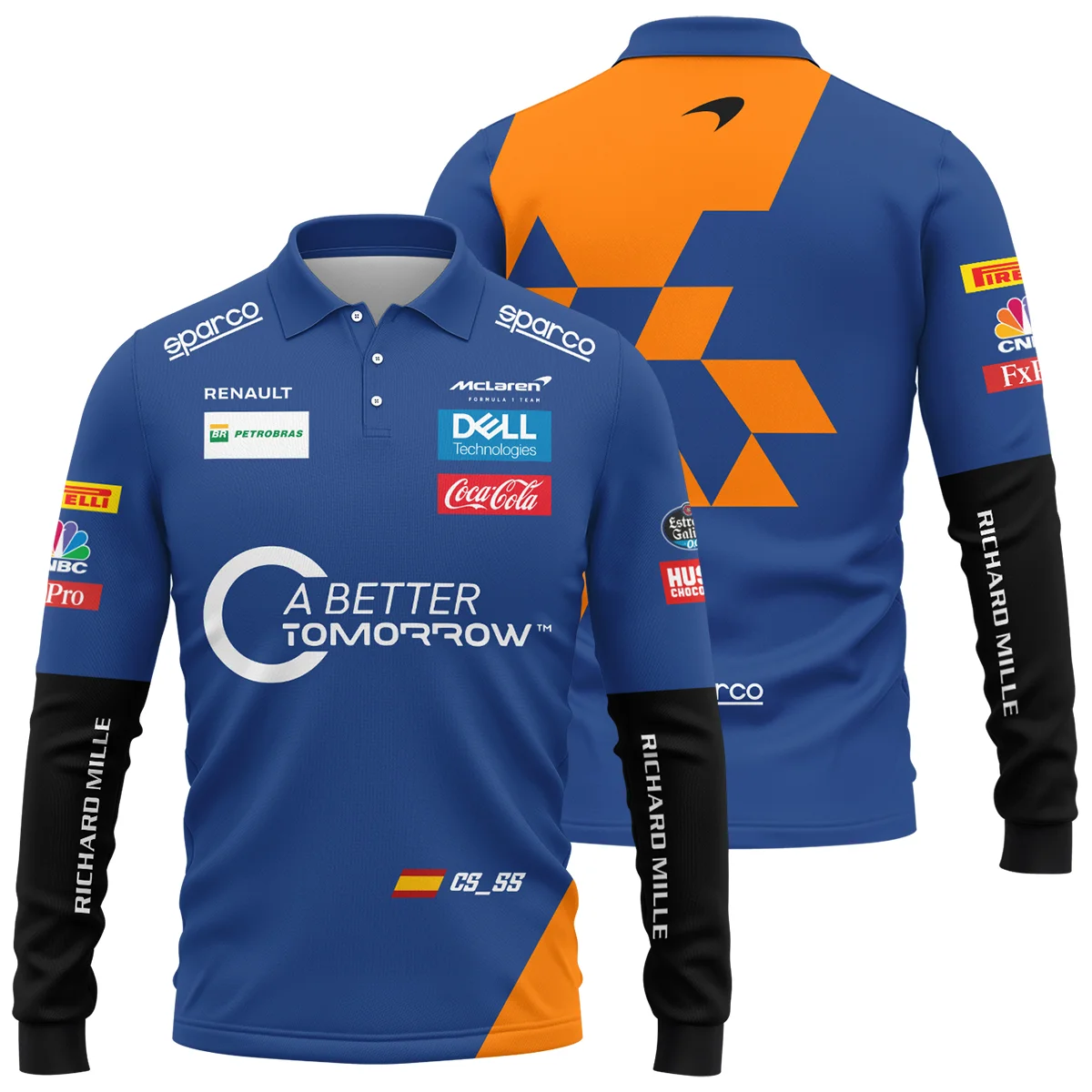 2019 China GP Carlos Sainz Racing Suit McLaren F1 Long Polo Shirt BLVACS190825A14LPL
