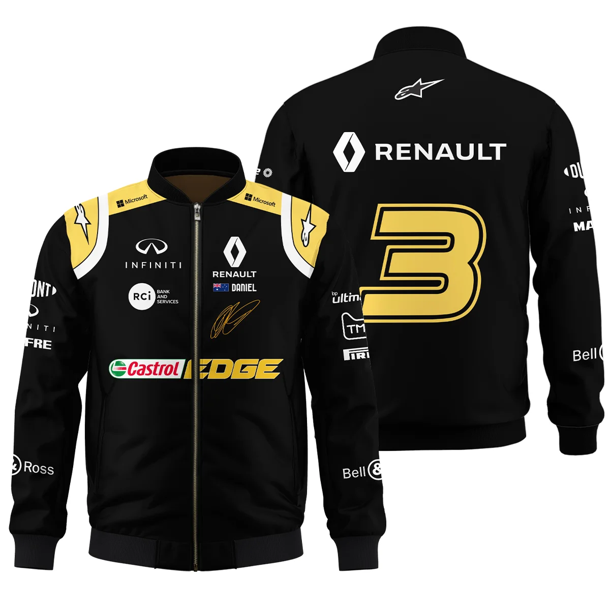 2019 Daniel Ricciardo Renault F1 Team Race Suit Bomber BLVA180725A02BB
