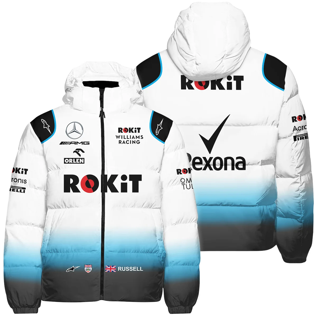 2019 George Russell Racing Suit Williams F1 Down & Puffer Jackets BLVAGR080925A5HCJ