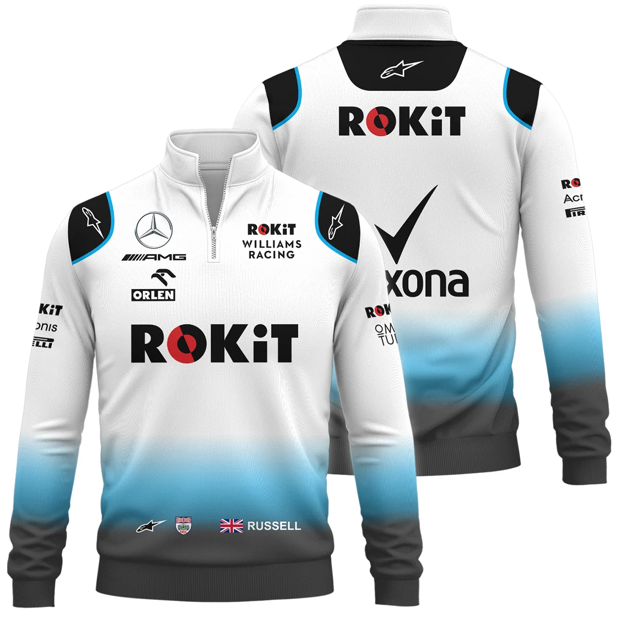 2019 George Russell Racing Suit Williams F1 Quarter-Zip Sweatshirt BLVAGR080925A5QZS