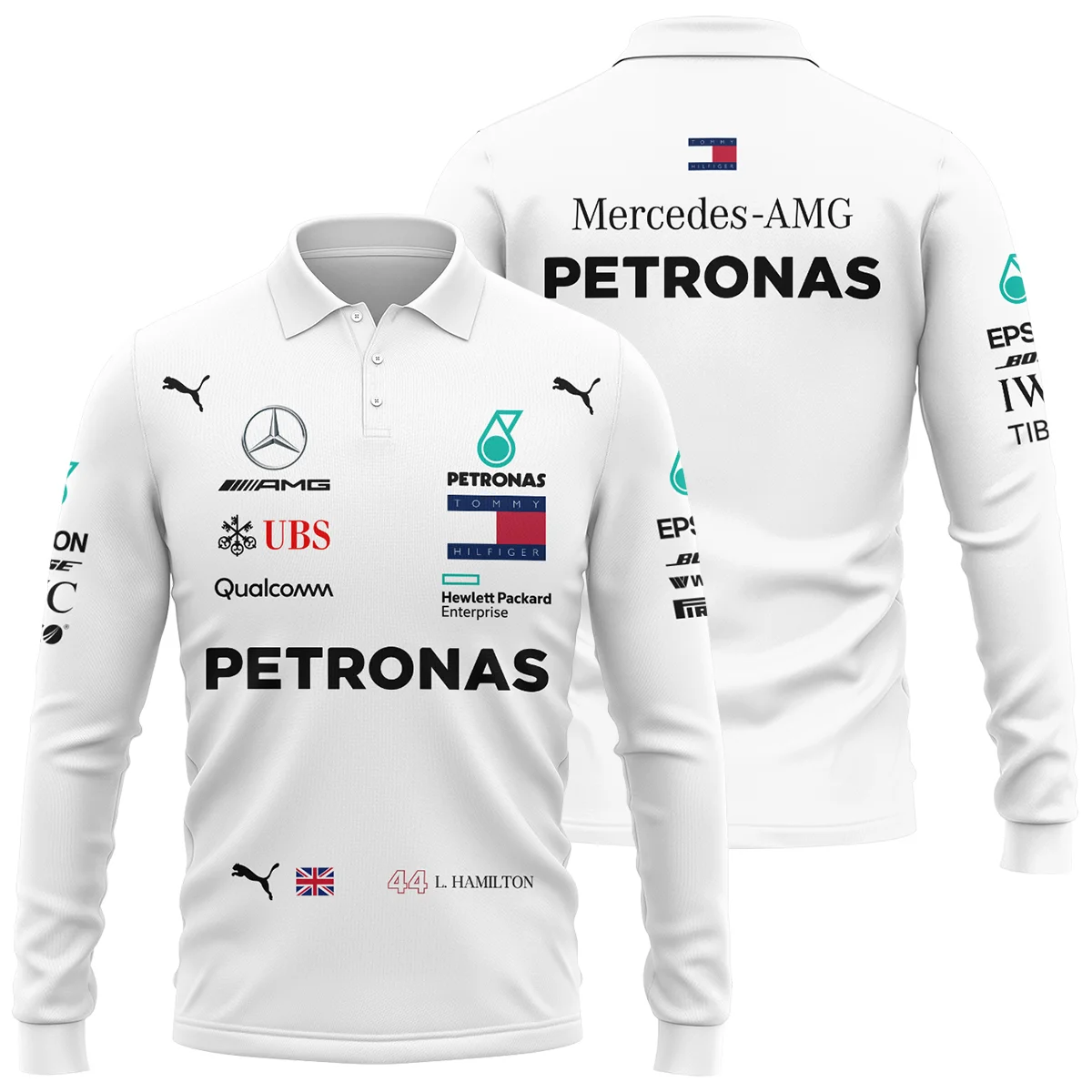 2019 Lewis Hamilton Racing Suit Mercedes F1 Long Polo Shirt BLVALH260825A5LPL