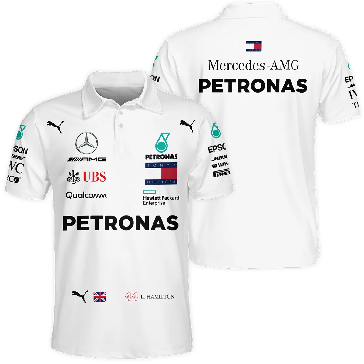2019 Lewis Hamilton Racing Suit Mercedes F1 Polo Shirt BLVALH260825A5PL
