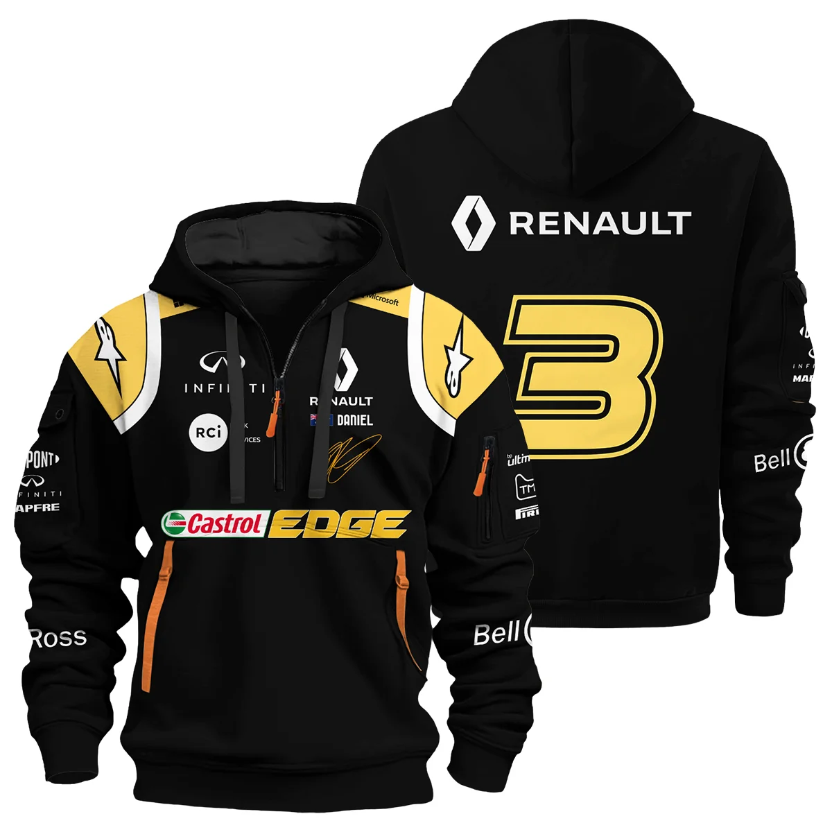 2019 Race Suit Uniform Hoodie Half Zipper For Fans BLVA180725A02HDF-1 CleanFit