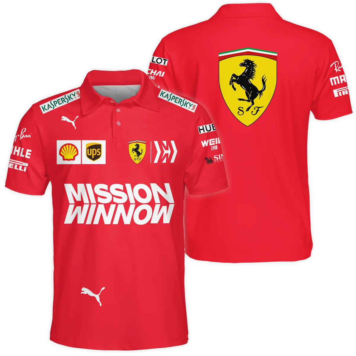 2019 Sebastian Vettel Racing Suit Ferrari F1 Polo Shirt BLVASV110925A10PL - Racing Lifestyle Clothing