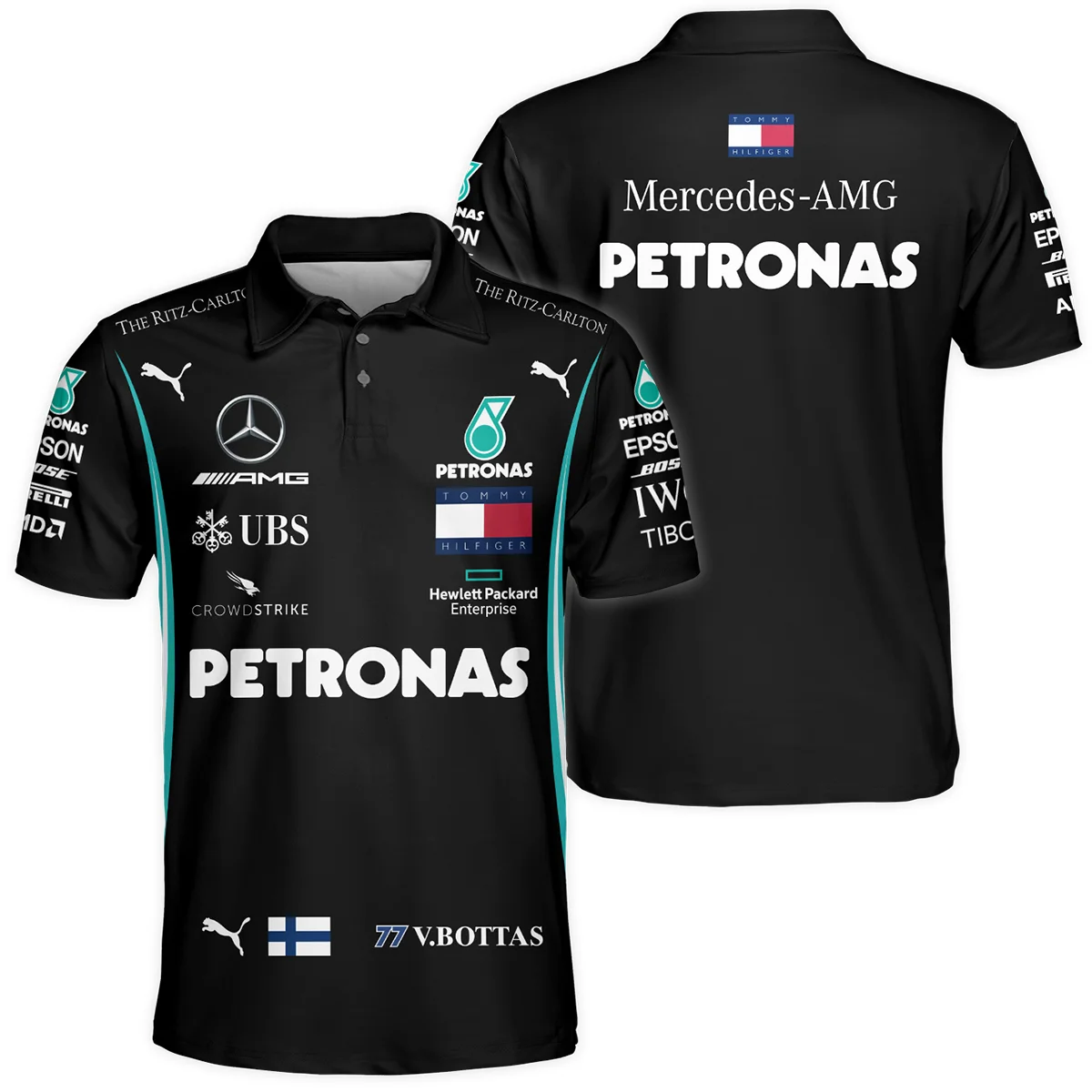 2019 Valtteri Bottas Racing Suit Mercedes F1 Polo Shirt BLVAVB130925A1PL - F1 Fan Gear