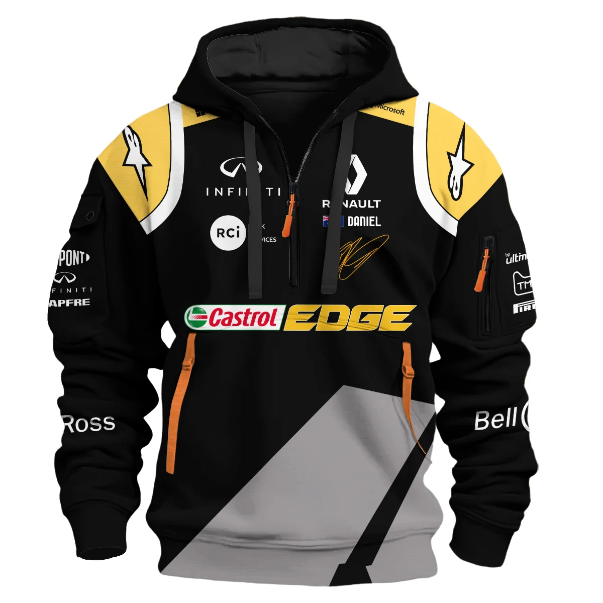 2020 Daniel Ricciardo Renault Alpinestars Race Suit Hoodie Half Zipper BLVA180725A04HDF - Image 2