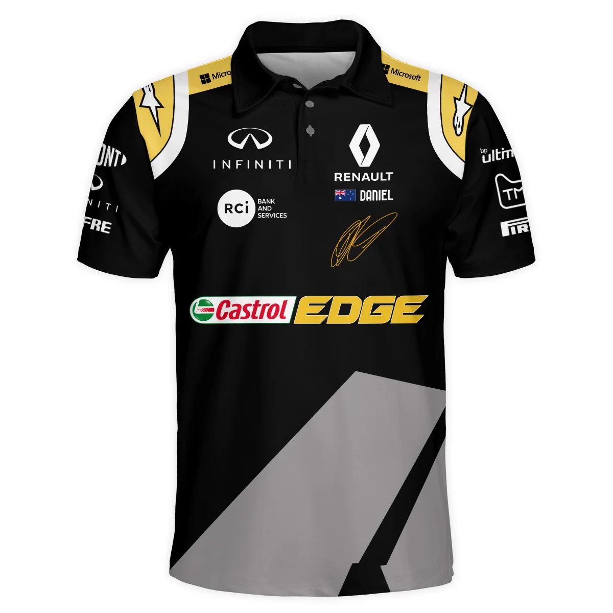 2020 Daniel Ricciardo Renault Alpinestars Race Suit Polo Shirt BLVA180725A04PL - Image 2