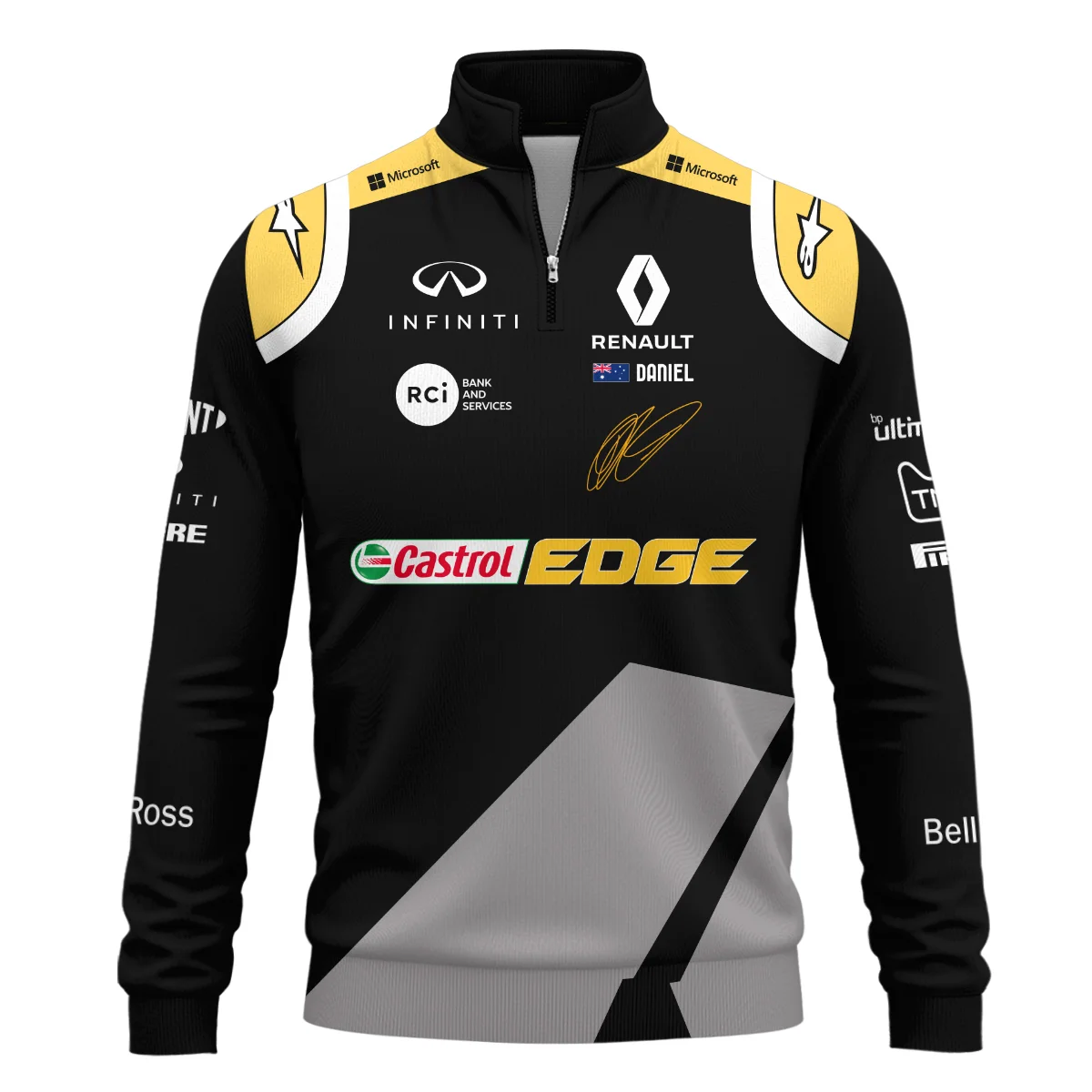 2020 Daniel Ricciardo Renault Alpinestars Race Suit Quarter-Zip Sweatshirt BLVA180725A04QZS - Image 2