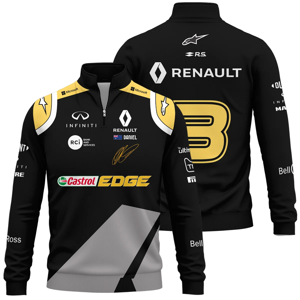 2020 Daniel Ricciardo Renault Alpinestars Race Suit Quarter-Zip Sweatshirt BLVA180725A04QZS