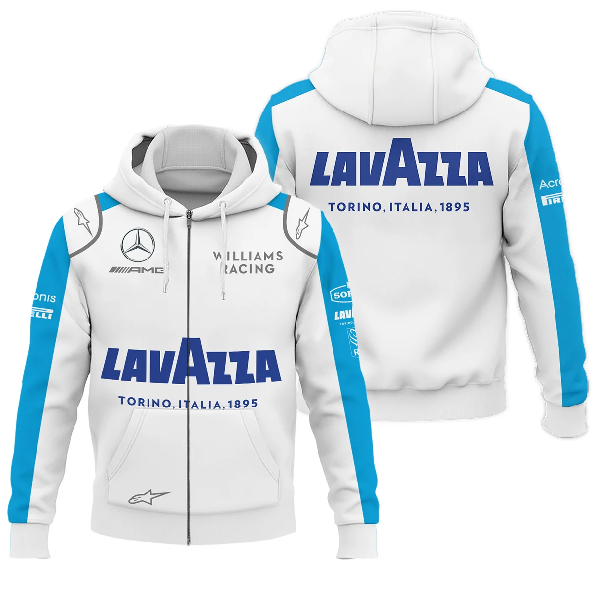 2020 George Russell Racing Suit Williams F1 Zipper Hoodie BLVAGR080925A6ZHD - Motorsport Apparel