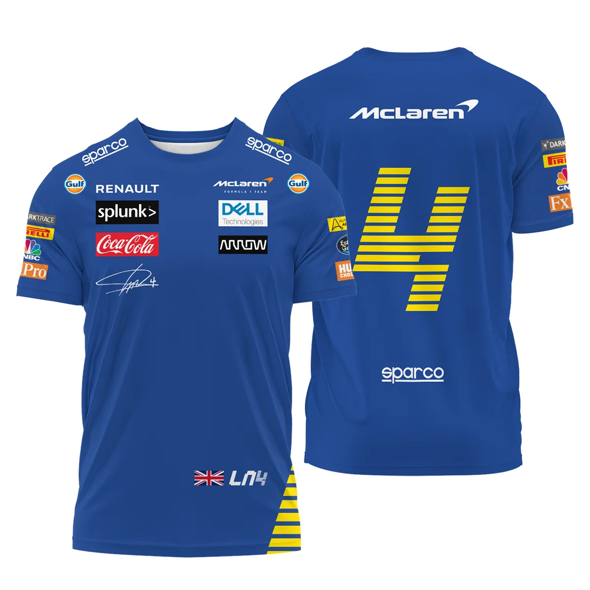 2020 Lando Norris Racing Suit McLaren F1 T-Shirt BLVALN120825A1TS - Racing Lifestyle Clothing
