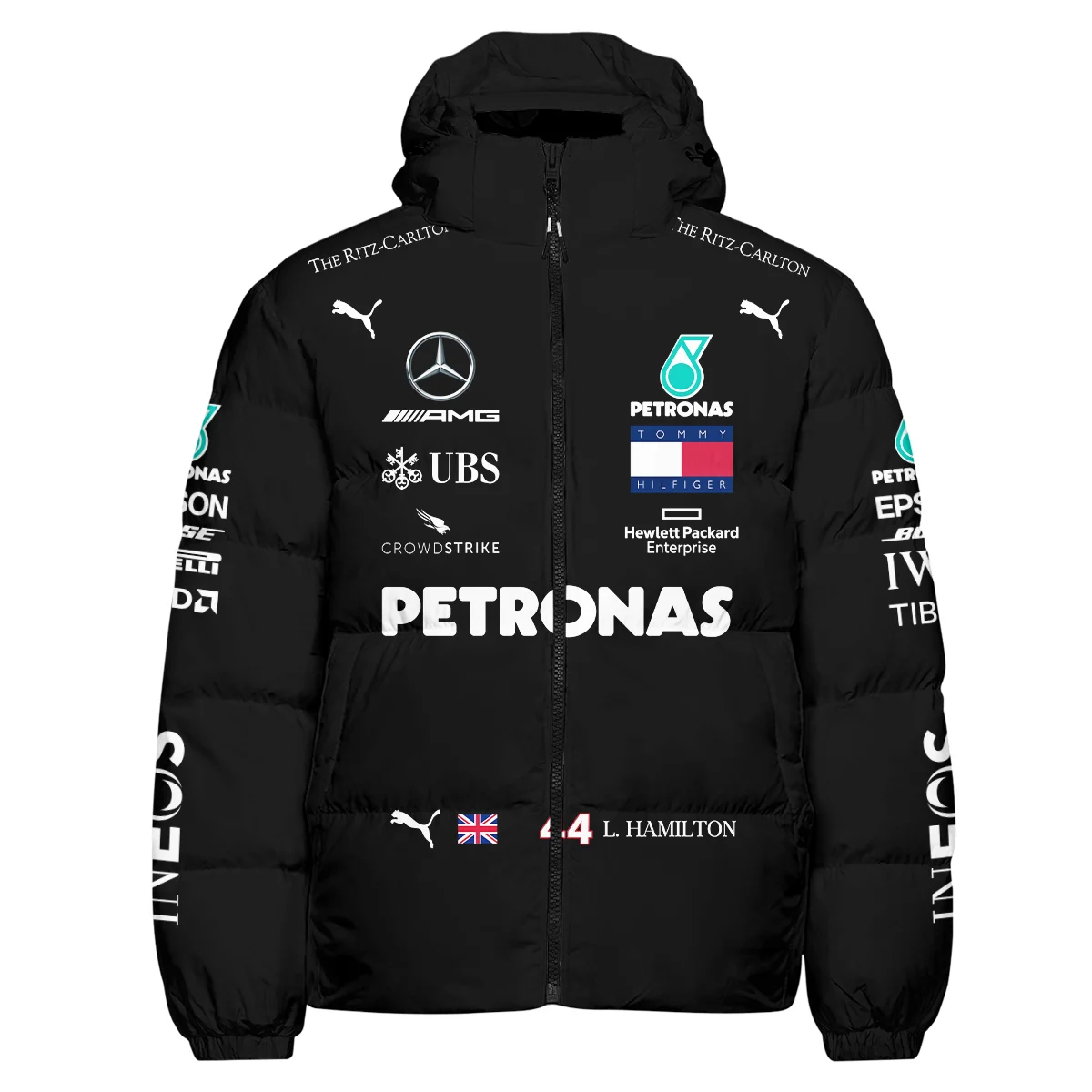 2020 Lewis Hamilton Racing Suit Mercedes F1 Down & Puffer Jackets BLVALH180825A3HCJ - Image 2