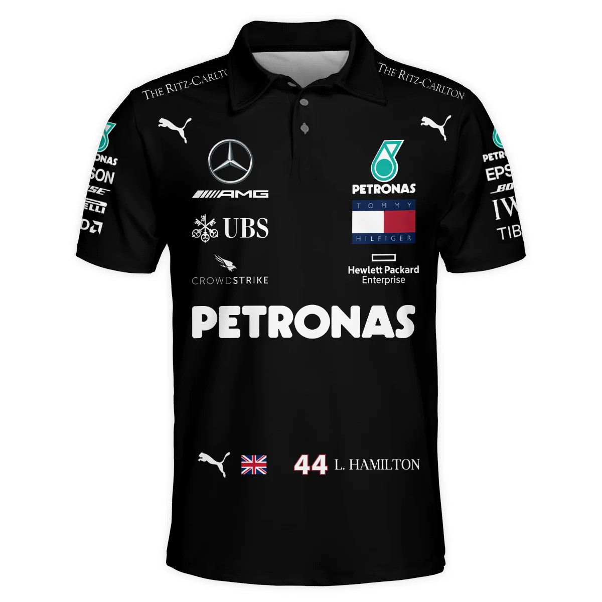 2020 Lewis Hamilton Racing Suit Mercedes F1 Polo Shirt BLVALH180825A3PL - Image 2