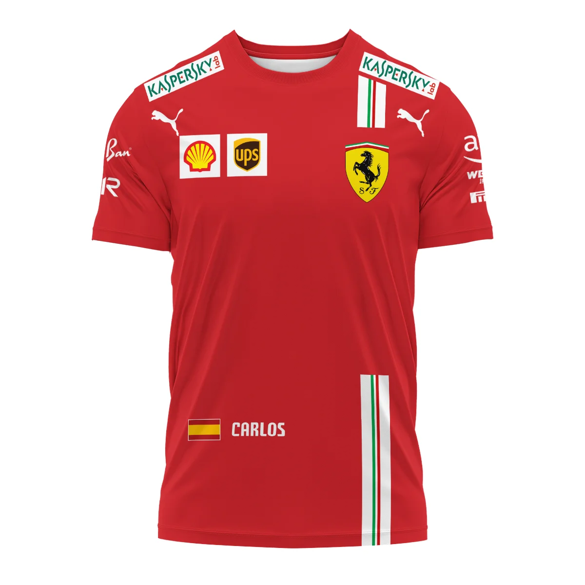 2021 Carlos Sainz Racing Suit Ferrari F1 T-Shirt BLVACS190825A3TS - Image 2