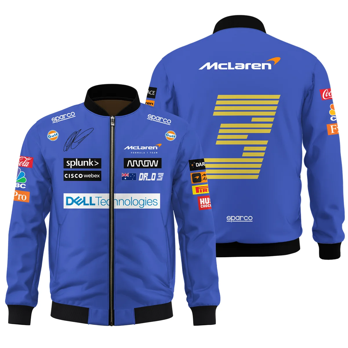 2021 Daniel Ricciardo McLaren F1 Team Race Suit Bomber BLVA180725A03BB - Race Day Outfit