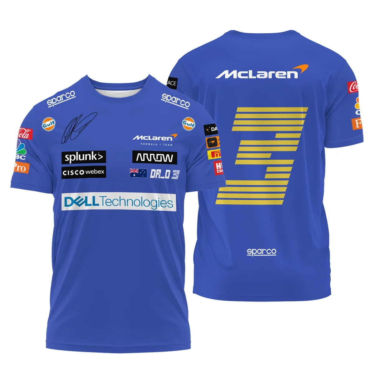 2021 Daniel Ricciardo McLaren F1 Team Race Suit T-Shirt BLVA180725A03TS - Trackside Outfit