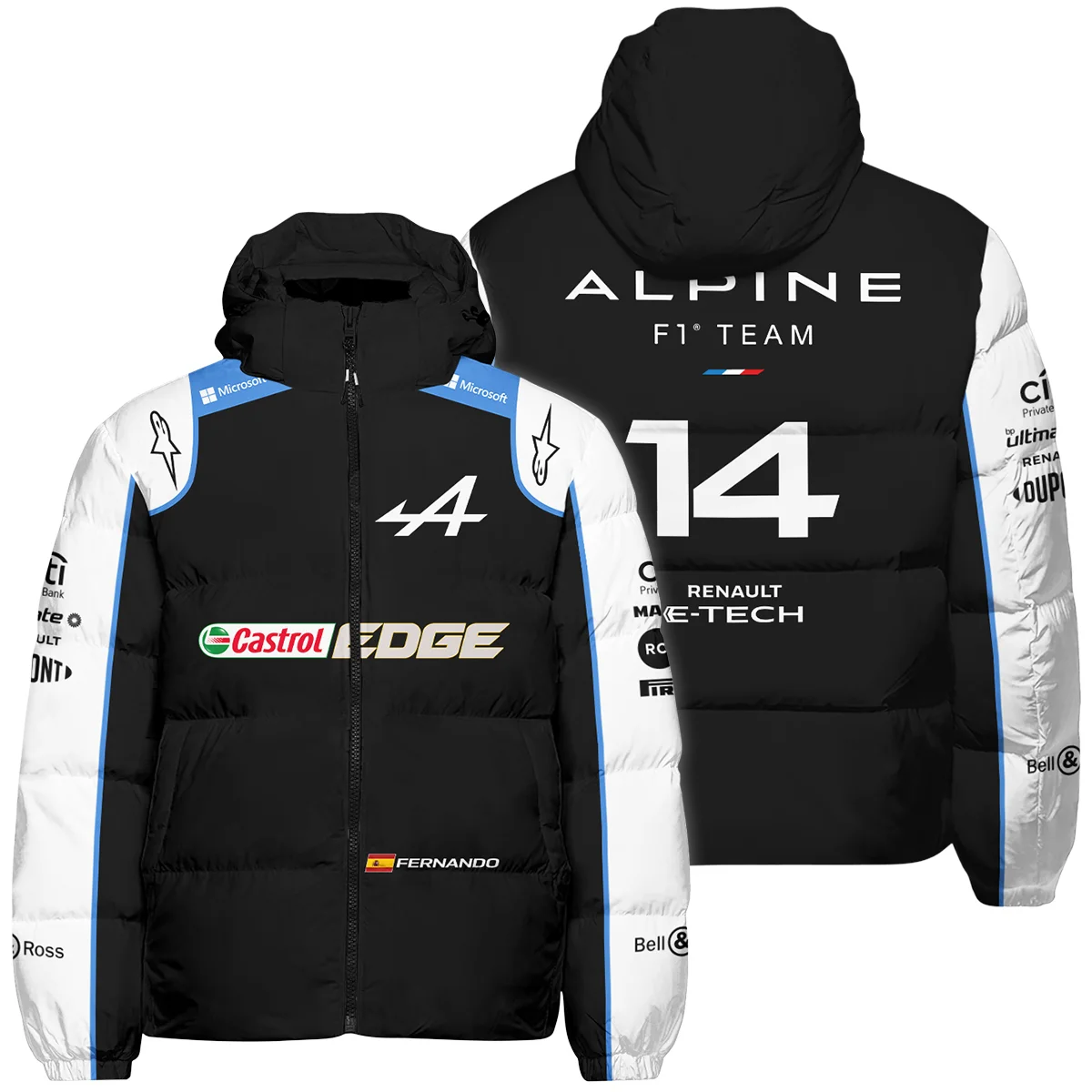 2021 Fernando Alonso Racing Suit Alpine F1 Down & Puffer Jackets BLVAFA030925A9HCJ - Motorsport Apparel