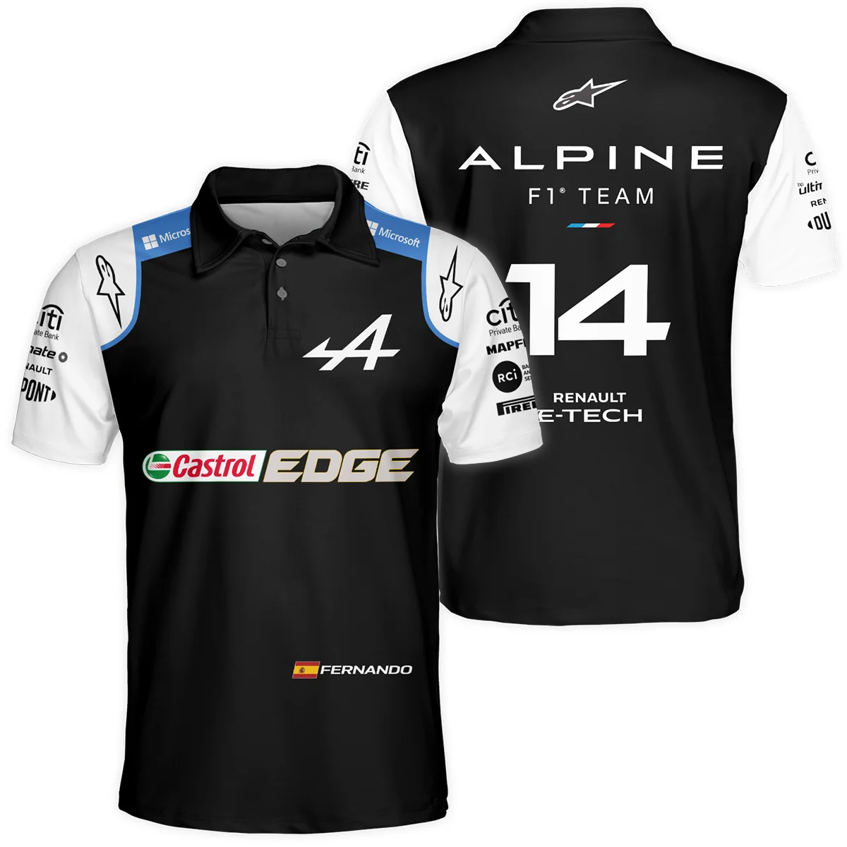 2021 Fernando Alonso Racing Suit Alpine F1 Polo Shirt BLVAFA030925A9PL - Formula Racing Apparel
