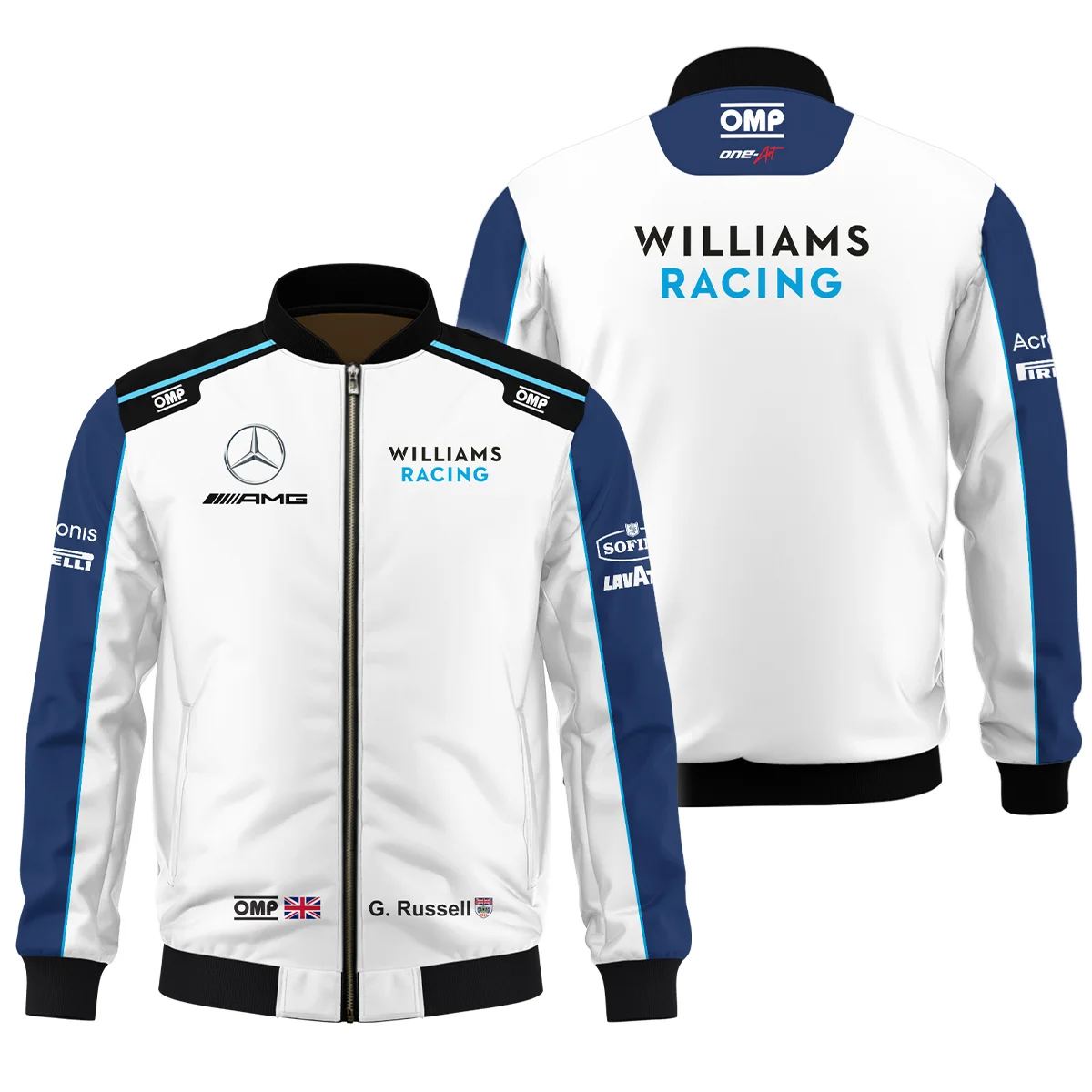 2021 George Russell Racing Suit Williams F1 Bomber BLVAGR080925A3BB - Motorsport Apparel