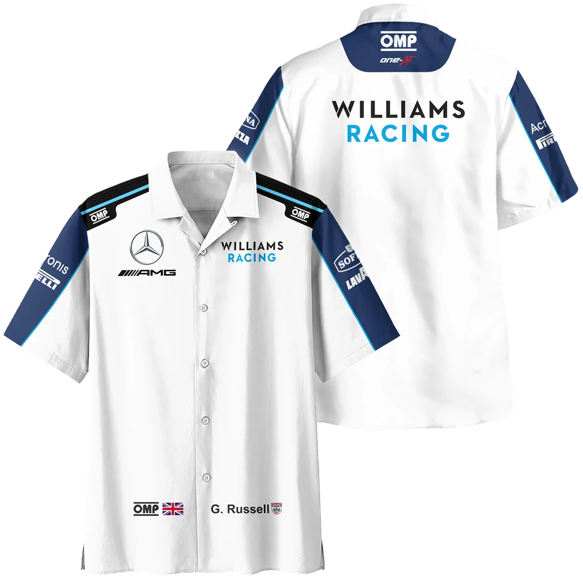 2021 George Russell Racing Suit Williams F1 Hawaiian Shirt BLVAGR080925A3HW - Race Day Outfit