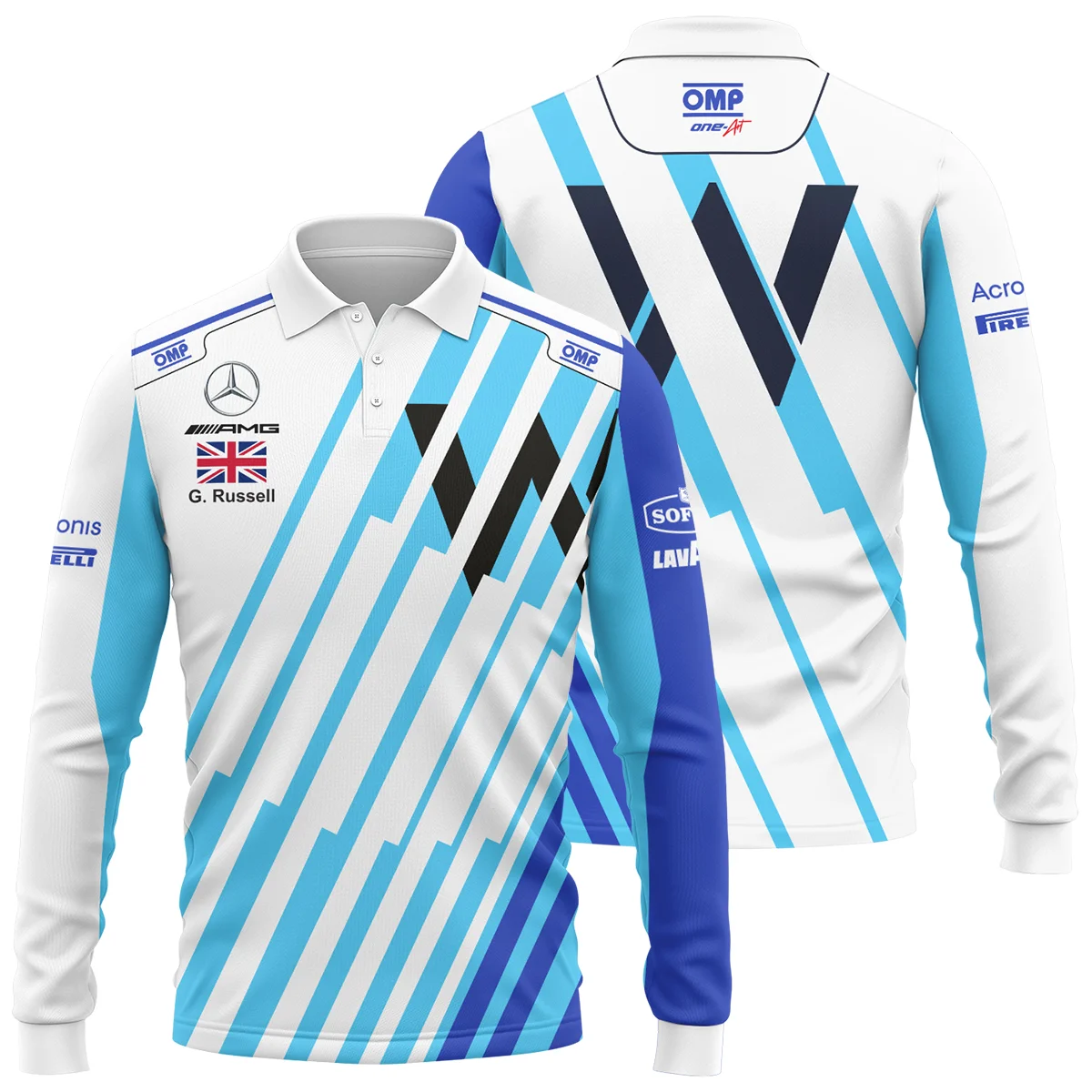 2021 George Russell Racing Suit Williams F1 Long Polo Shirt BLVAGR080925A8LPL - F1 Fan Gear