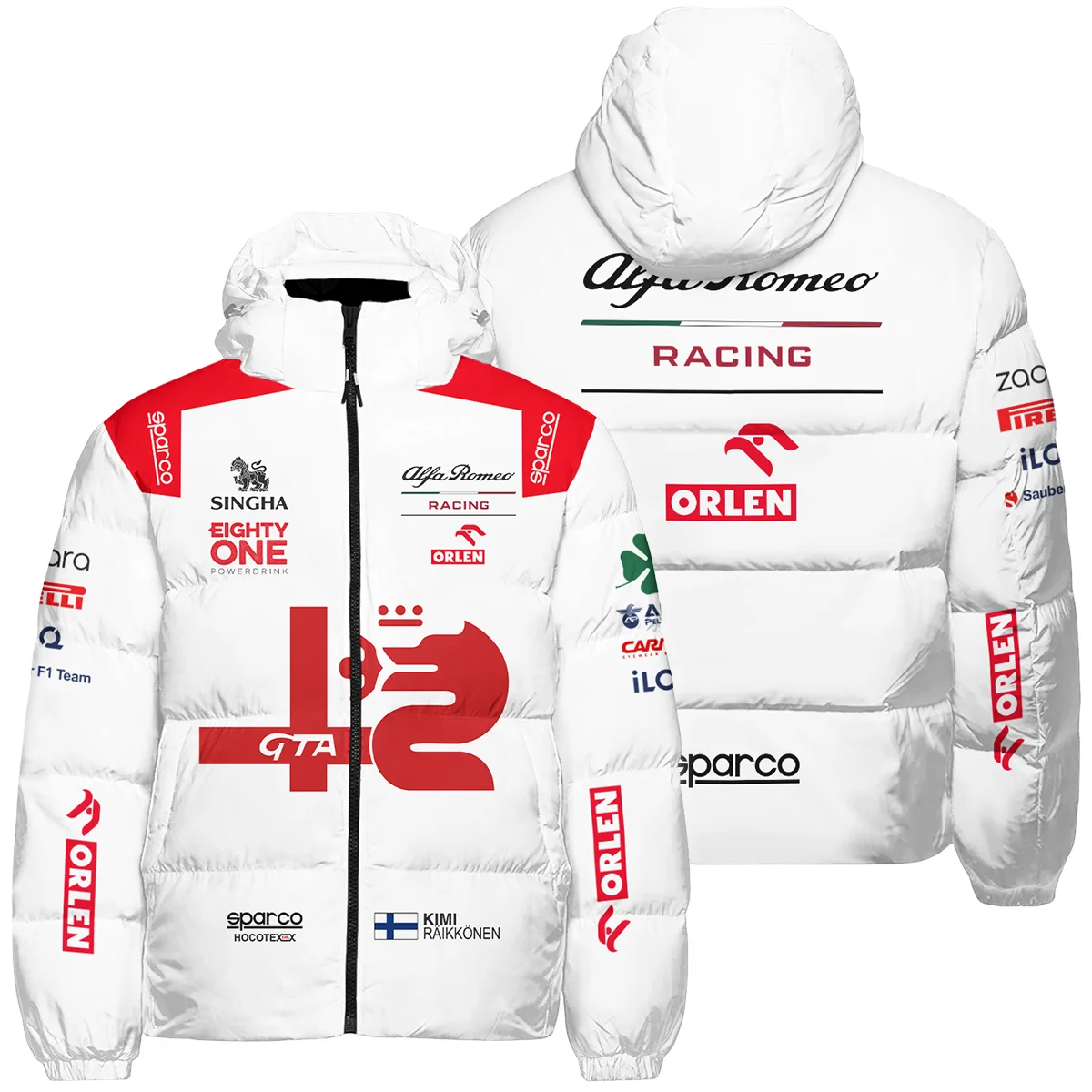 2021 Kimi Raikkonen Racing Suit Alfa Romeo F1 Down & Puffer Jackets BLVAKR191125A8HCJ - Trackside Outfit