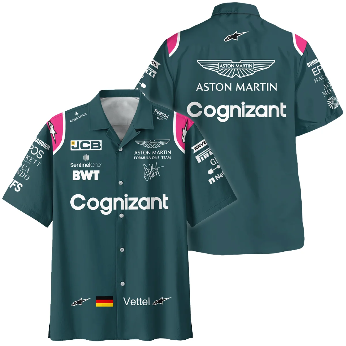 2021 Sebastian Vettel Racing Suit Aston Martin F1 Hawaiian Shirt BLVASV110925A2HW - Formula Racing Apparel