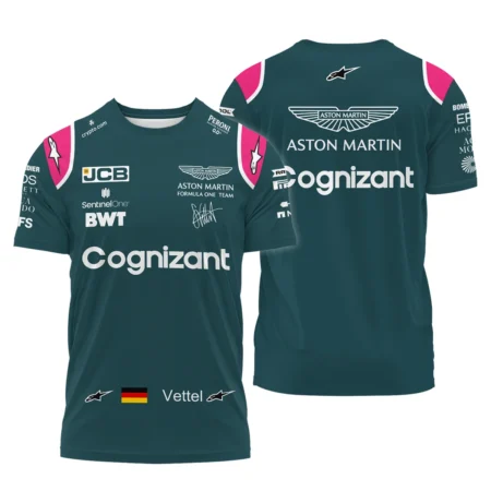 2021 Sebastian Vettel Racing Suit Aston Martin F1 T-Shirt BLVASV110925A2TS - F1 Fan Gear