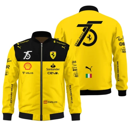 2022 75th Anniversary Carlos Sainz Racing Suit Ferrari F1 Bomber BLVACS190825A13BB - Pit Lane Clothing