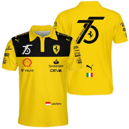 2022 75th Anniversary Charles Leclerc Racing Suit Ferrari F1 Polo Shirt BLVACL190825A13PL - Race Day Outfit