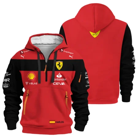 2022 Carlos Sainz Racing Suit Ferrari F1 Hoodie Half Zip BLVACS190825A11HDF - Trackside Outfit