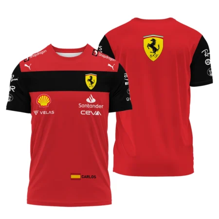 2022 Carlos Sainz Racing Suit Ferrari F1 T-Shirt BLVACS190825A11TS - Motorsport Lifestyle Wear