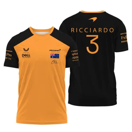 2022 Daniel Ricciardo McLaren F1 Team Suit T-Shirt BLVA180725A08TS - Formula Racing Apparel