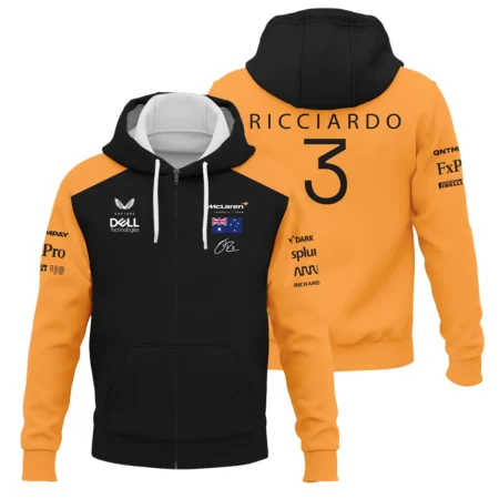 2022 Daniel Ricciardo McLaren F1 Team Suit Zipper Hoodie BLVA180725A07ZHD - Pit Lane Clothing