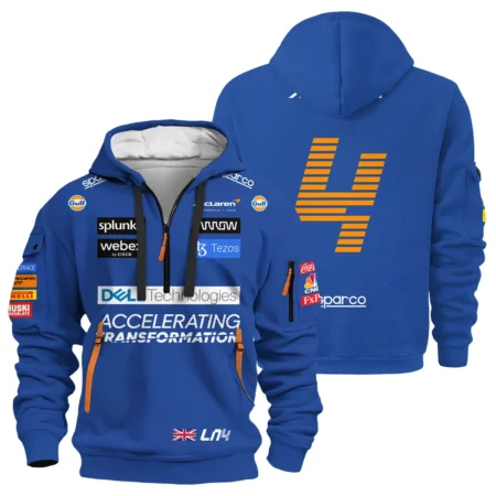 2022 Lando Norris Racing Suit McLaren F1 Hoodie Half Zipper BLVALN120825A2HDF - Formula Racing Apparel