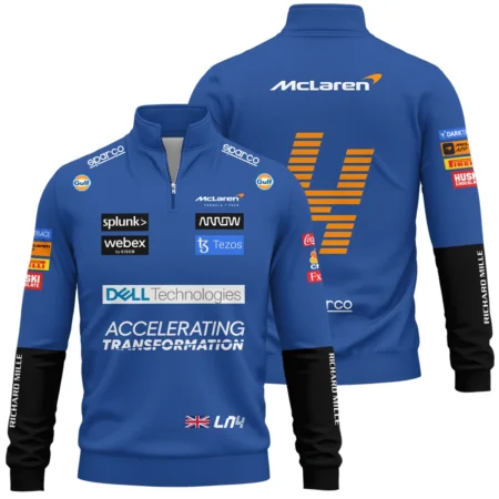 2022 Lando Norris Racing Suit McLaren F1 Quarter-Zip Sweatshirt BLVALN120825A2QZS - Race Day Design