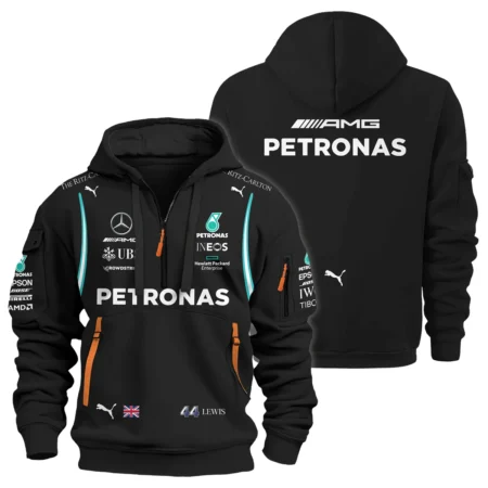 2022 Lewis Hamilton Racing Suit Mercedes F1 Hoodie Half Zip BLVALH260825A6HDF - Pit Lane Clothing