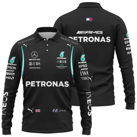 2022 Lewis Hamilton Racing Suit Mercedes F1 Long Polo Shirt BLVALH260825A6LPL - Motorsport Lifestyle Wear