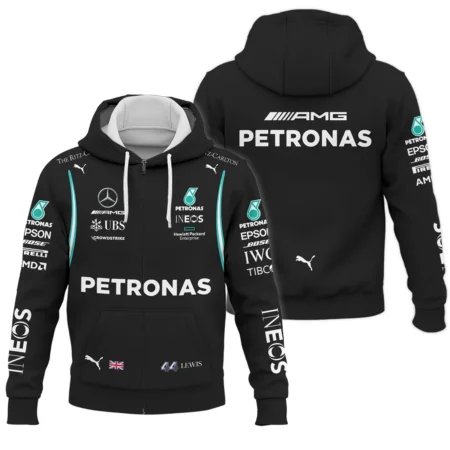 2022 Lewis Hamilton Racing Suit Mercedes F1 Zipper Hoodie BLVALH260825A6ZHD - F1 Fan Gear