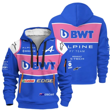 2022 Oscar Piastri Racing Suit Alpine F1 Hoodie Half Zipper BLVAOP150825A7HDF - F1 Fan Gear