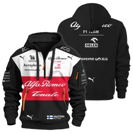 2022 Valtteri Bottas Racing Suit Alfa Romeo F1 Hoodie Half Zip BLVAVB130925A6HDF - Motorsport Apparel