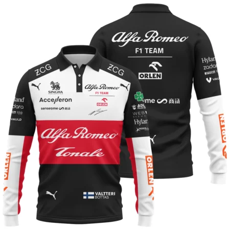 2022 Valtteri Bottas Racing Suit Alfa Romeo F1 Long Polo Shirt BLVAVB130925A6LPL - Racing Lifestyle Clothing