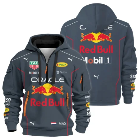 2022 WDC Max Verstappen Racing Suit Red Bull Racing F1 Hoodie Half Zip BLVAMV281125A1HDF - Racing Lifestyle Clothing