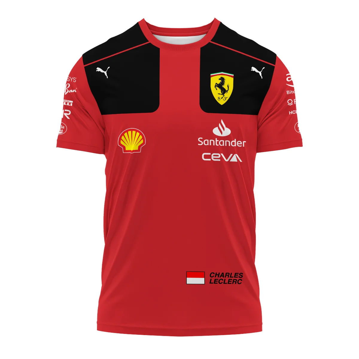 2023 Charles Leclerc Racing Suit Ferrari F1 T-Shirt BLVACL190825A10TS - Image 2