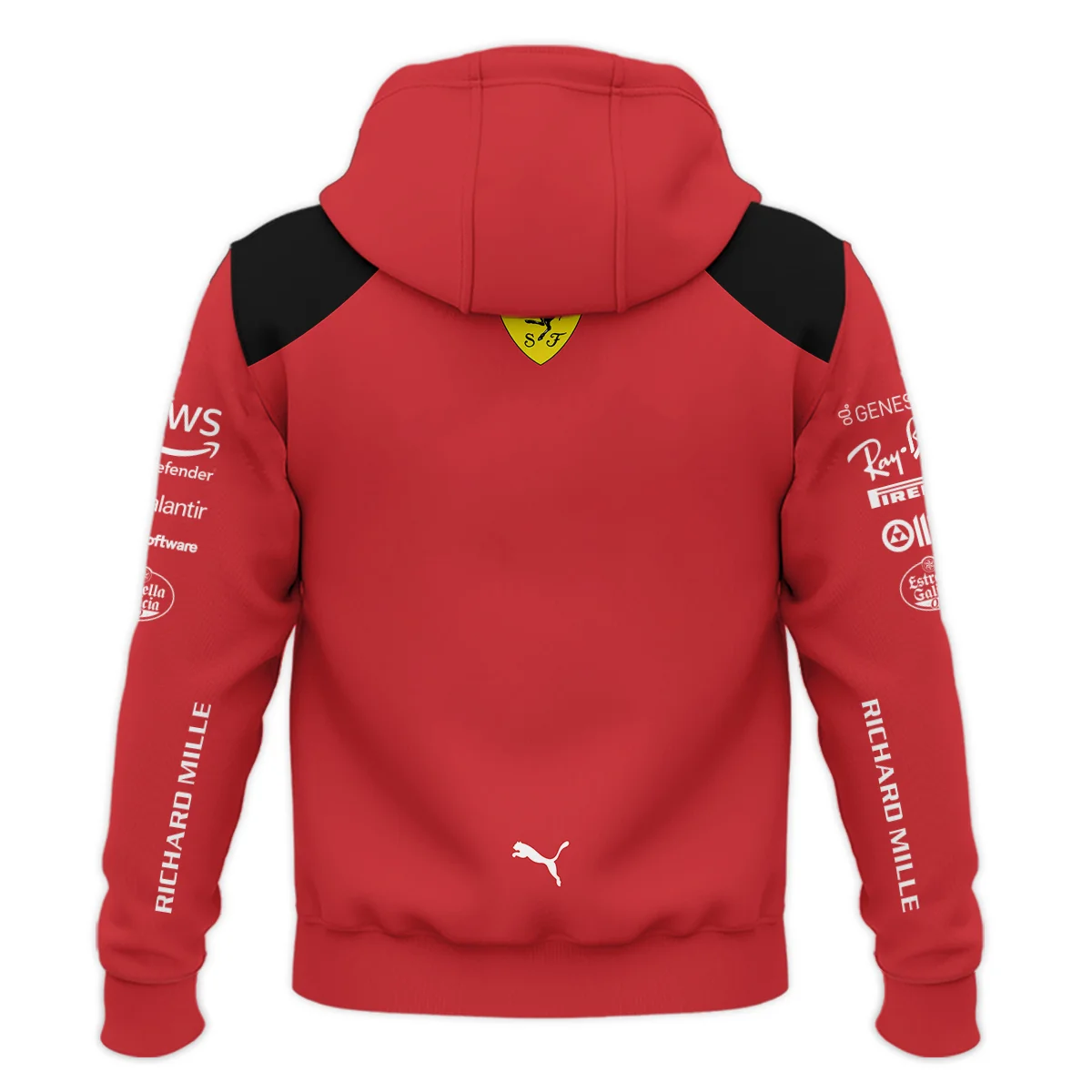 2023 Charles Leclerc Racing Suit Ferrari F1 Zipper Hoodie BLVACL190825A10ZHD - Image 3
