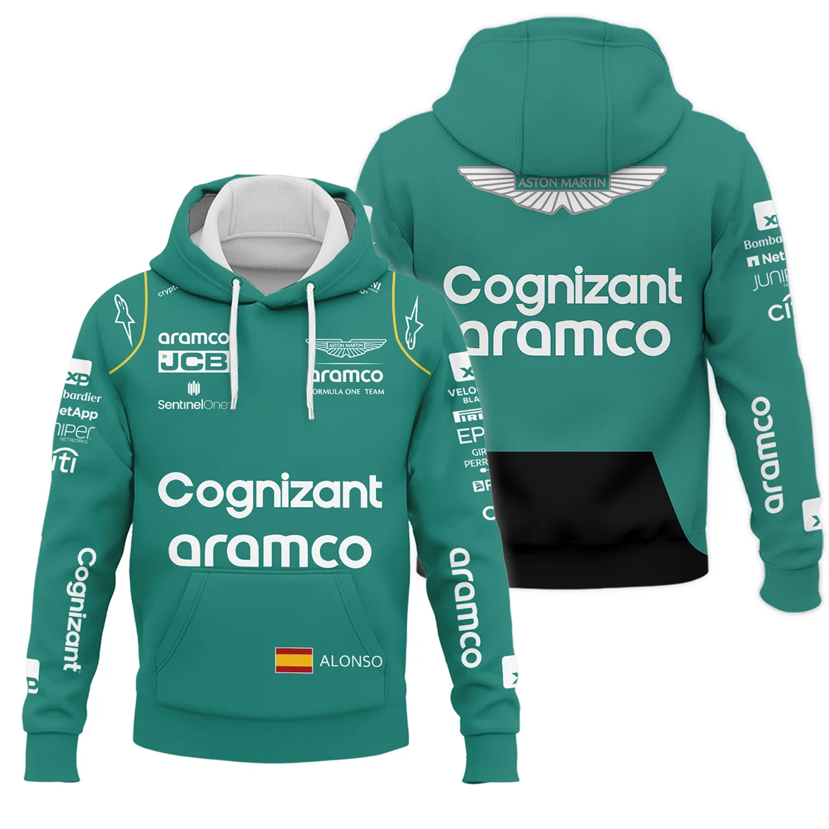 2023 Fernando Alonso Racing Suit Aston Martin F1 Hoodie BLVAFA030925A10HD - Trackside Outfit