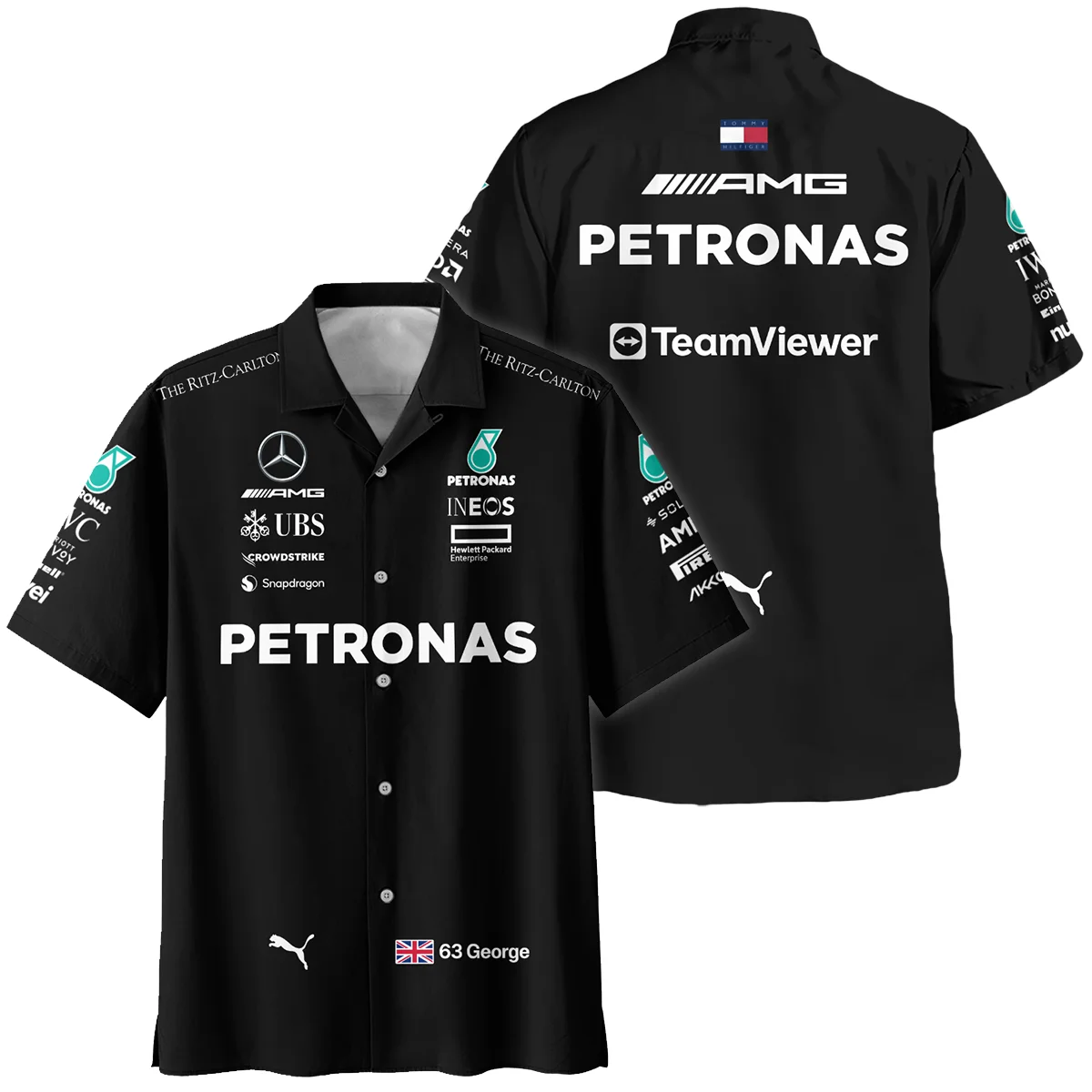 2023 George Russell Racing Suit Mercedes F1 Hawaiian Shirt BLVAGR080925A2HW - Trackside Outfit