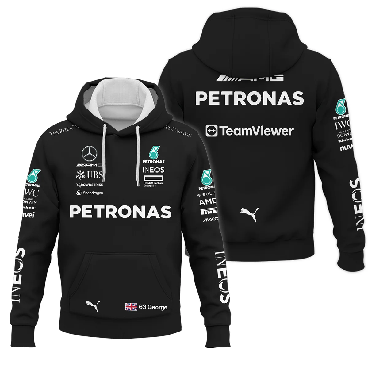 2023 George Russell Racing Suit Mercedes F1 Hoodie BLVAGR080925A2HD - Race Day Outfit